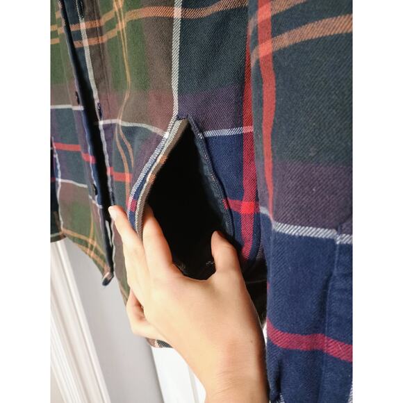 Barbour Plaid Flannel Shaket Quilted Lined Overshirt old money gorpcore outdoors - Picture 4 of 13